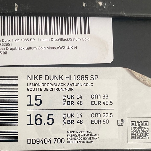 Nike Dunk High 1985 SP "Black Acid Wash" - Picture 11 of 11